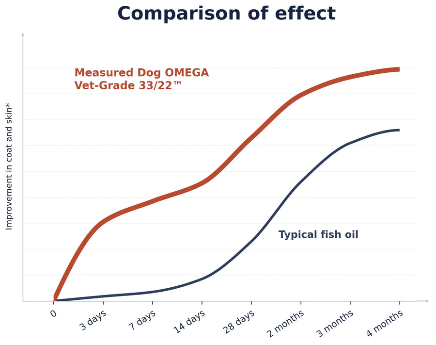 Comparison of effect: how a concentrated fish oil and a typical fish oil behave over four months